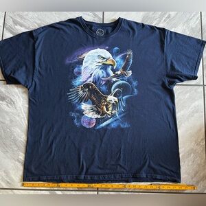 DOM It's About The Art Men's Tee Shirt W/Bald Eagles & Planets Size Small 3XL